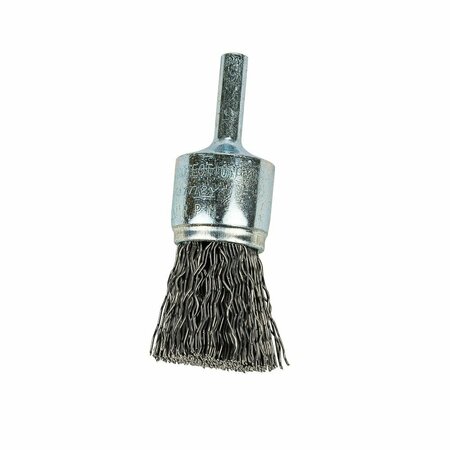 FORNEY Command PRO End Brush, Crimped, 3/4 in x .020 in x 1/4 in Shank 60001